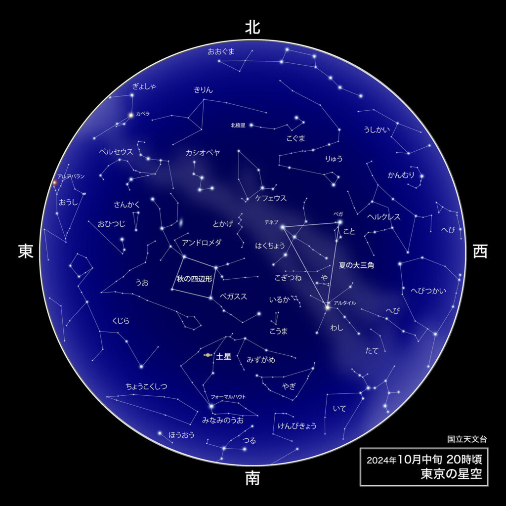 2024年10月中旬20時頃 東京の星空