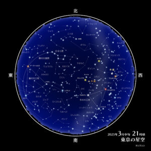 2025年3月中旬 21時頃 東京の星空