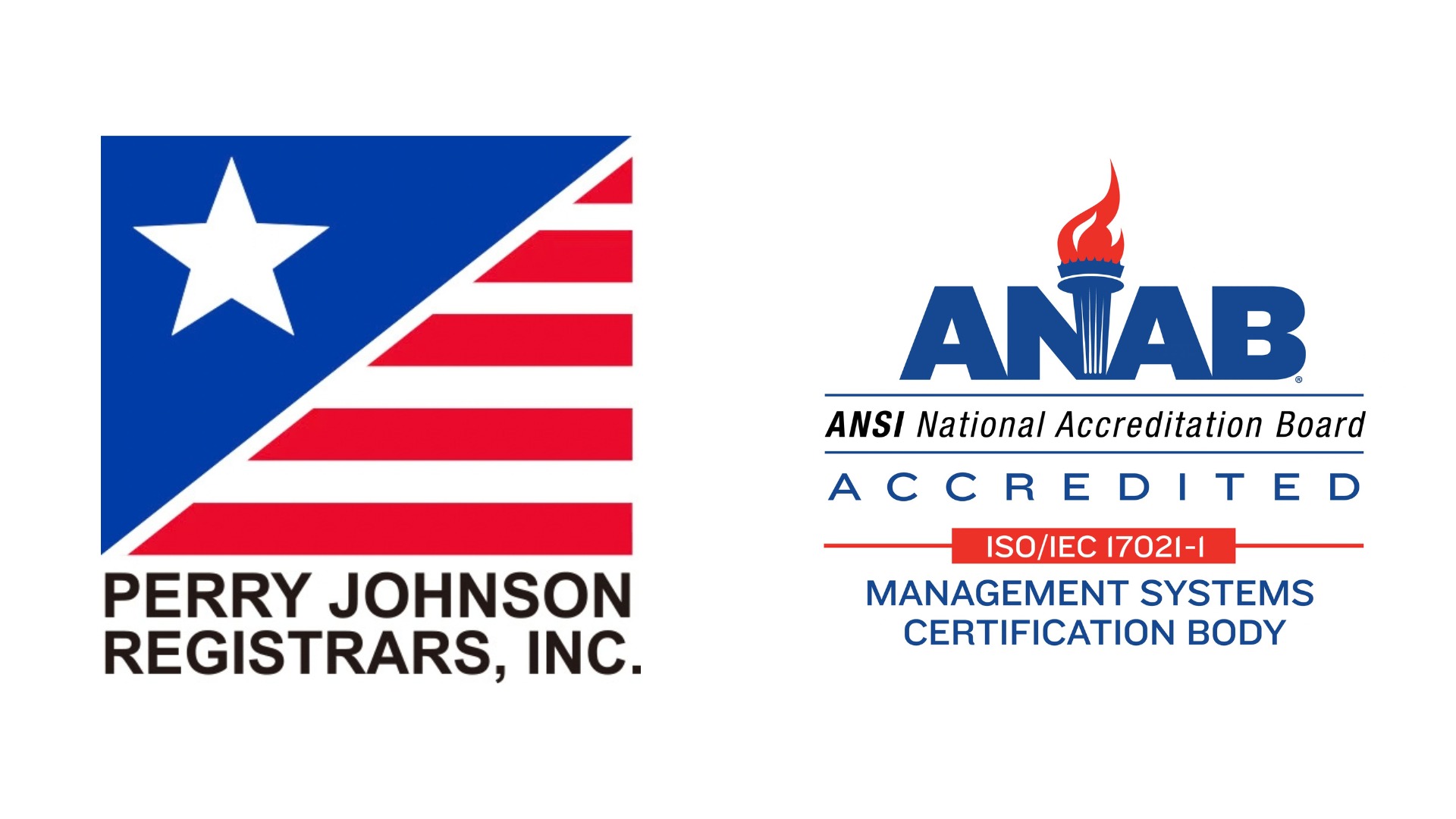 Perry Johnson RegistrarsとANABの認証ロゴ